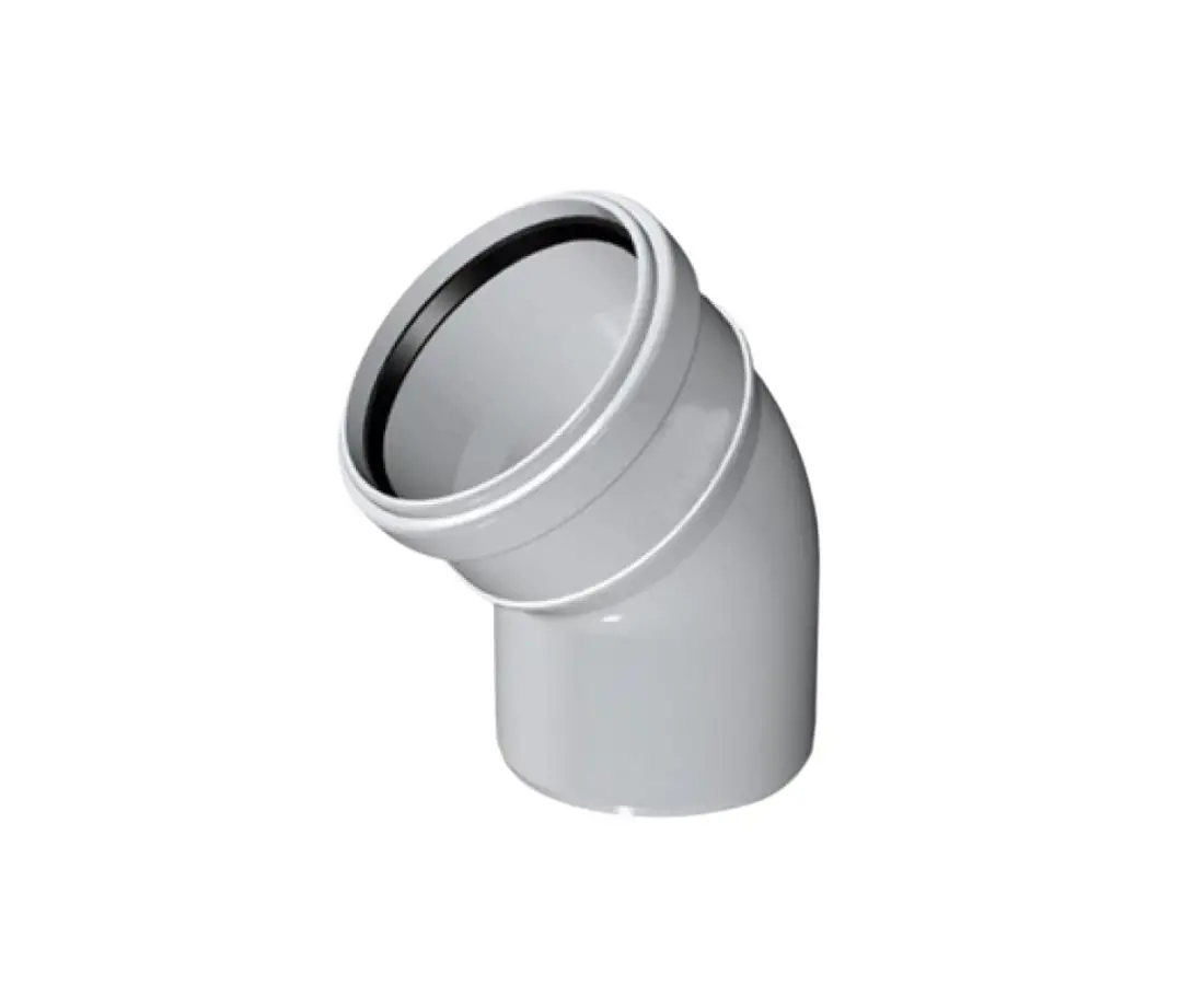 მუხლი 70მმ 45* +GF+ (PVC) — საკანალიზაციო მილი